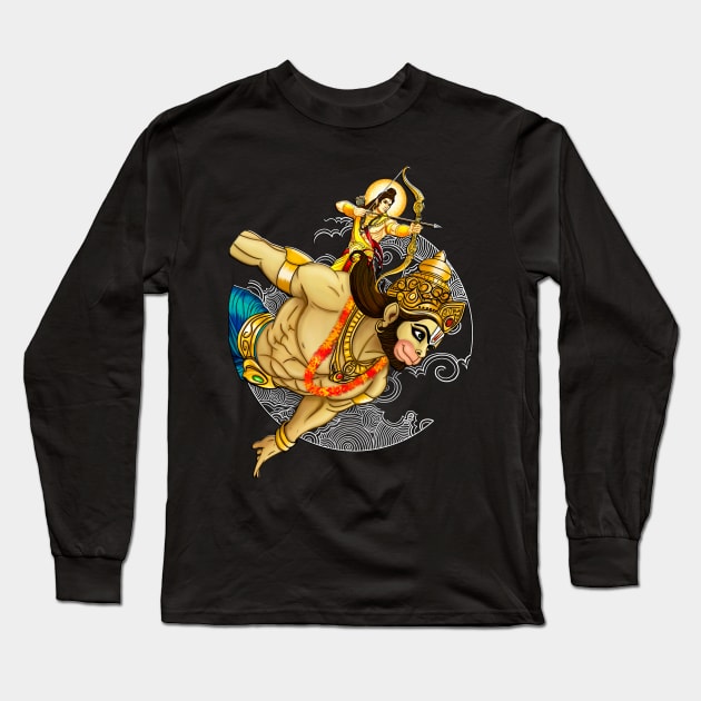 Maryada Purusottam - Shree Ram and Hanuman Long Sleeve T-Shirt by Roy's Disturbia